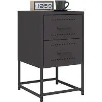 vidaXL Nachtkastjes 2 st 36x39x60,5 cm staal zwart