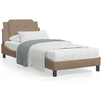 vidaXL Bedframe zonder matras "Zadar" kunstleer cappuccinokleurig 90x200 cm