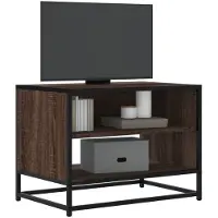 vidaXL Tv-meubel 61x40x46 cm bewerkt hout metaal bruin eikenkleur