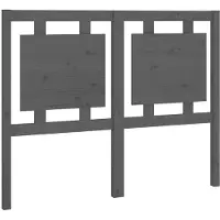 vidaXL Hoofdbord 125,5x4x100 cm massief grenenhout grijs