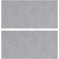 vidaXL Trapmatten 2 st 50 x 25 cm Zilver Aluminium Rechthoekig