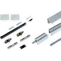 Argenta | Xperta schuifdeursysteem compact met plint 2m met softclose | Zwart