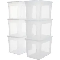 Iris Clearbox Opbergbox - 70L - Kunststof - Transparant - Set van 6