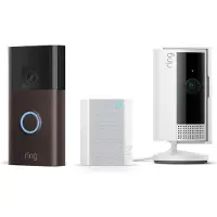 Ring Battery Video Doorbell met Chime en Binnencamera - Bundel