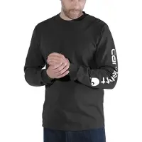 Carhartt Shirt Men Sleeve Logo L/S Black-L