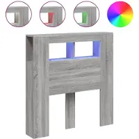 vidaXL Hoofdeinde met LED 100x18,5x103,5 cm bewerkt hout grijs sonoma