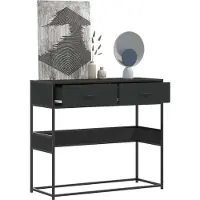 vidaXL Wandtafel 90x35x80 cm bewerkt hout zwart