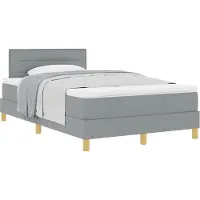 vidaXL Boxspringbed met kussens, lichtgrijs, 120 x 200 cm, gestoffeerd