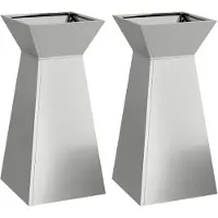 vidaXL Pilarenbak 2 st zilver 35 x 35 x 73 cm Gegalvaniseerd staal