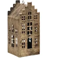Mansion Atmosphere Decohanger huis antiek goud 8x8x18,5cm goud Metaal