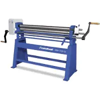 MetallKraft Manuele plaatwals 3 rollen asymmetrisch werkbreedte 1050 mm plaatdiktes tot 2 mm in staal RBM1050-22