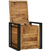 vidaXL Opbergbox Bruin en Zwart 50 x 50 x 50 cm Massief Acacia Hout
