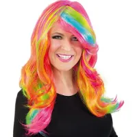 Fries Langharige Pruik Candy Regenboog - Pride
