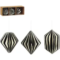 Mica Decorations Ornament ui druppel zwart 3 stuks FSC Mix - h10xd10cm