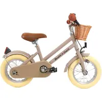 Bandits & Angels Kinderfiets 12 inch Retro Rider sand vanaf 3 jaar - Metalen Kinder Fiets voor Jongens en Meisjes - Inclusief Stuurmand - Verstelbaar zadel en stuur - 12 inch Luchtbanden