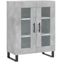 vidaXL Hoge kast 69,5x34x180 cm bewerkt hout betongrijs