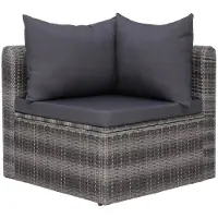 vidaXL Meuble de jardin 4 pcs avec coussins Gris Résine tressée44164