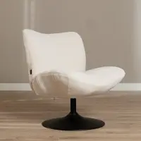 Livin24 Draaifauteuil Lise chenille off white