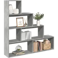 vidaXL Kamerscherm / boekenkast 4-laags 143,5x29x143,5 cm hout grijs