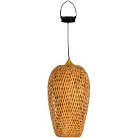 Pauleen Sunshine Bliss LED hanglamp op zonne-energie, hout licht, Bamboe, Jong wonen