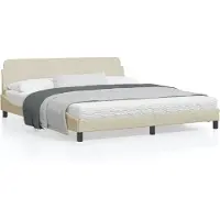 vidaXL Bedframe "Dover" stof crèmekleurig 180x200 cm