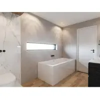 Riho Rethink Cubic Plug&Play Halfvrijstaand Bad 170x75cm - Acryl Wit - Links - 8714148608333 - Baden - Halfvrijstaande Baden