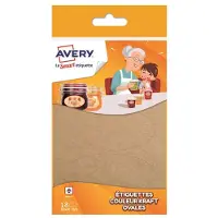 Avery Ovale etiketten bruin, permanent klevend OVKR18 - 6 stuks