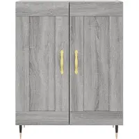 vidaXL Hoge kast 69,5x34x180 cm bewerkt hout grijs sonoma eikenkleurig