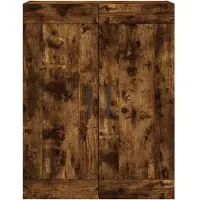 vidaXL Hoge kast 69,5x34x180 cm bewerkt hout gerookt eikenkleurig