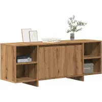 vidaXL Tv-meubel 130x35x50 cm bewerkt hout artisanaal eikenkleur