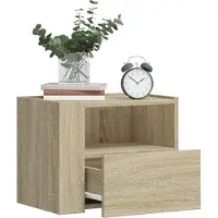 vidaXL Nachtkastjes 2 st wandgemonteerd 45x30x35 cm sonoma eikenkleur