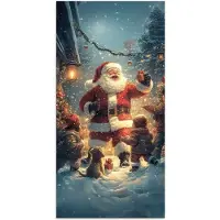 PosterMonkey Poster 20x40 cm - Kerstvreugde - Sneeuw - Kleurrijk - Posters - Kamer decoratie - Wanddecoratie woonkamer - Muurdecoratie slaapkamer - Kerstversiering - Kerstdecoratie voor binnen - Kerstmis