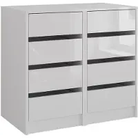 Vicco Sherry Dressoir – 80.2 x 76 cm Set van 2 Wit/wit hoogglans