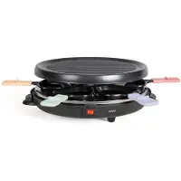 Livoo Raclette machine for 6 people - - DOC207P - 800W - 6 people - Removable grill door - 6 spatulas and 6 fondue pots