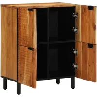 vidaXL Dressoir met plank Bruin 60 x 33 x 75 cm Massief acaciahout