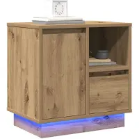 vidaXL Nachtkastje Artisan Eiken 50 x 34,5 x 50 cm. Bewerkt hout