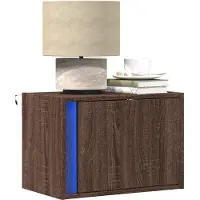 vidaXL Nachtkastje met LED's wandgemonteerd bruin eikenkleur