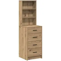 vidaXL Highboard artisanaal eikenkleurig 40 x 41 x 135 cm Bewerkt hout