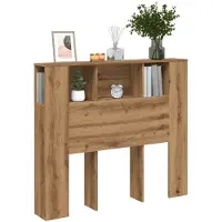 vidaXL Hoofdbordkast 120x19x104,5cm bewerkt hout artisanaal eikenkleur