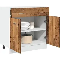 vidaXL Onderkast met lade Lyon 80x46x81,5 cm bewerkt hout oud houtkleurig