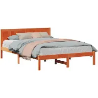 vidaXL Bedframe Bruin 140 x 200 cm Massief grenenhout