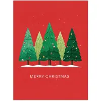 PosterMonkey Poster 30x40 cm - Minimalistisch - Kerstbomen - Rood - Sneeuw - Posters - Kamer decoratie - Wanddecoratie woonkamer - Muurdecoratie slaapkamer - Kerstversiering - Kerstdecoratie voor binnen - Kerstmis