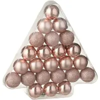 J-Line Kerstbal Roze D 4 Cm 24 Stuks
