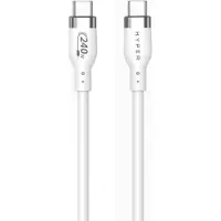 Hyper HJ4002WHGL USB-kabel USB 2.0 USB-C stekker 2.00 m Wit Silicone