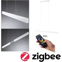 Paulmann Slimme hanglamp Aptare, dimbaar, wit / opaal, Woon-/ Eetkamer, metaal, Modern, Slimme hanglamp