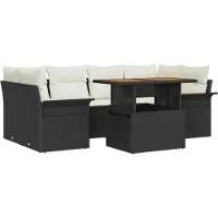 vidaXL Tuinbank Set 7 st Zwart en crème
