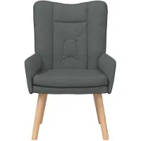 vidaXL Fauteuil Donkergrijs 63 x 67 x 94 cm Stof en multiplex