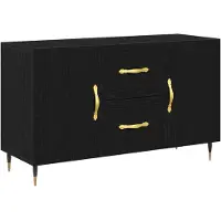 vidaXL Dressoir Zwart Eiken 100 x 36 x 60 cm Bewerkt hout