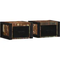 vidaXL Nachtkastjes 2st 40x35x25cm massief gerecycled hout meerkleurig