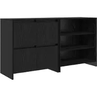 vidaXL Dressoir 2 st Zwart Eiken 70 x 41 x 75 cm Bewerkt hout